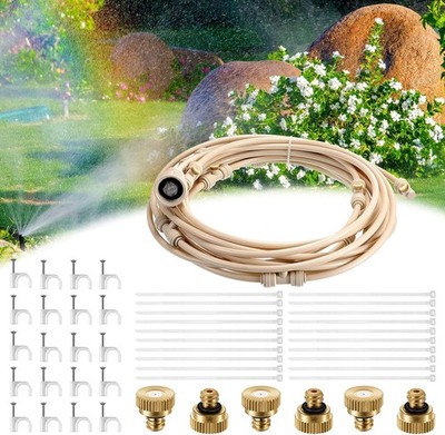 Mist Cooling System 19.6ft 6m Misting Line 6 Brass Mist Nozzles 1 Faucet