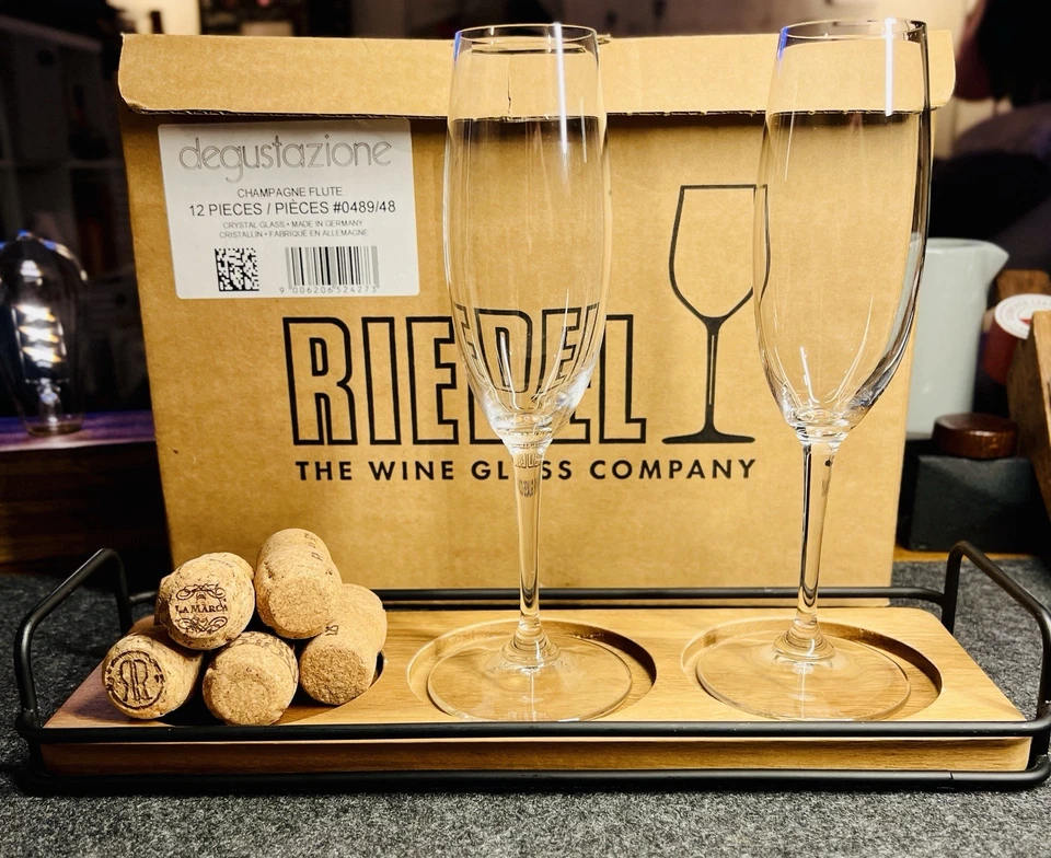Riedel Degustazione Champagne Flute Sheer Rim 7oz 12 Pack Case New In Box - Image 2 of 4