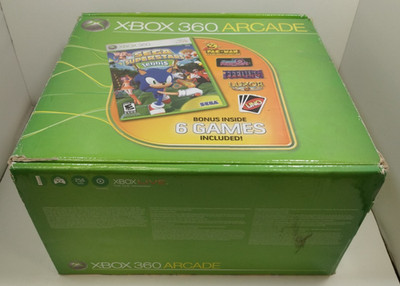 Empty Console Box for Xbox 360 Arcade 6 Game Bundle SEGA Tennis w/manuals