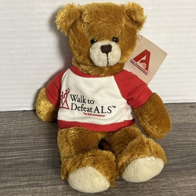 Walk to Defeat ALS Plush Bear Stuffed Animal 2008 Plushland Fuzzy Teddy Bear 9 