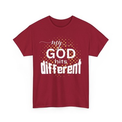 My God Hits Different Unisex Heavy Cotton Tee, Faith Shirt, s