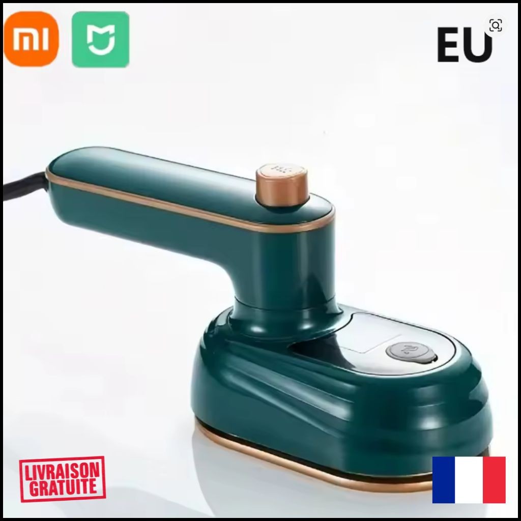 Fer à vapeur portatif Xiaomi 2-en-1 avec chauffage rapide en céramique pour repassage à plat