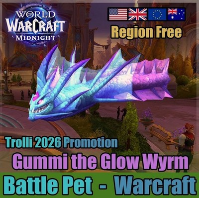 World of Warcraft Gummi the Glow Wyrm Battle Pet | Global Code - Any Region - WoW