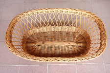 Baby Weidenkorb für Stubenwagen, Moseskorb, Wäschekorb, max. ca. 93 x 60 x 31 cm