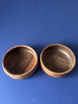 Vintage Teakholz Salatschüsseln und Servierschüssel - 2er Set - Farbe Walnuss