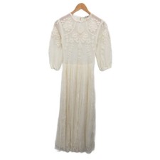 ZARA Dress Long Sleeve Lace Maxi Long S Ivory 6895/044/712 Women's