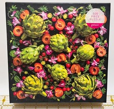 Artichoke Floral 500 Piece Puzzle in Square Box by Galison 20" x 20"