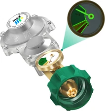 2 Stage Propane Regulator with Gauge, 3/8" Female NPT and QCC1, Double Stage Pro