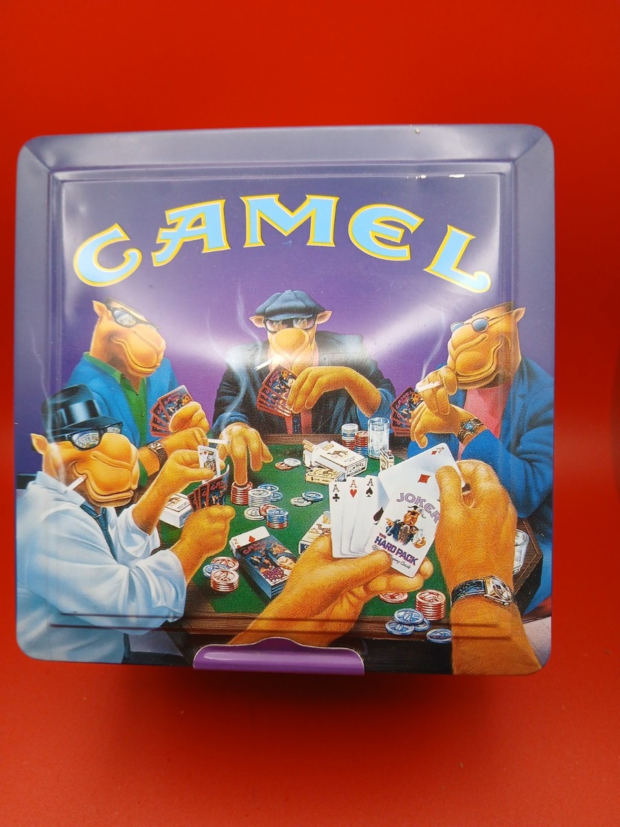 VINTAGE 1994 🐪 CAMEL Cigarettes POKER SET 2 Card Decks w Chips in