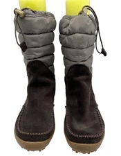 Columbia Womens Omni-Grip Winter Boots Size 9.5 Suede Waterproof Mid Calf Brown