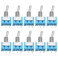 Waziaqoc 10PCS Mini Toggle Switch, SPST 2 Pin 2 Position ON/Off Small Toggle Swi