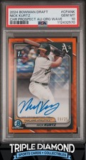 2024 Bowman Draft Chrome 1st Nick Kurtz Prosp Auto Orange Wave #/25 PSA 10 BNB52
