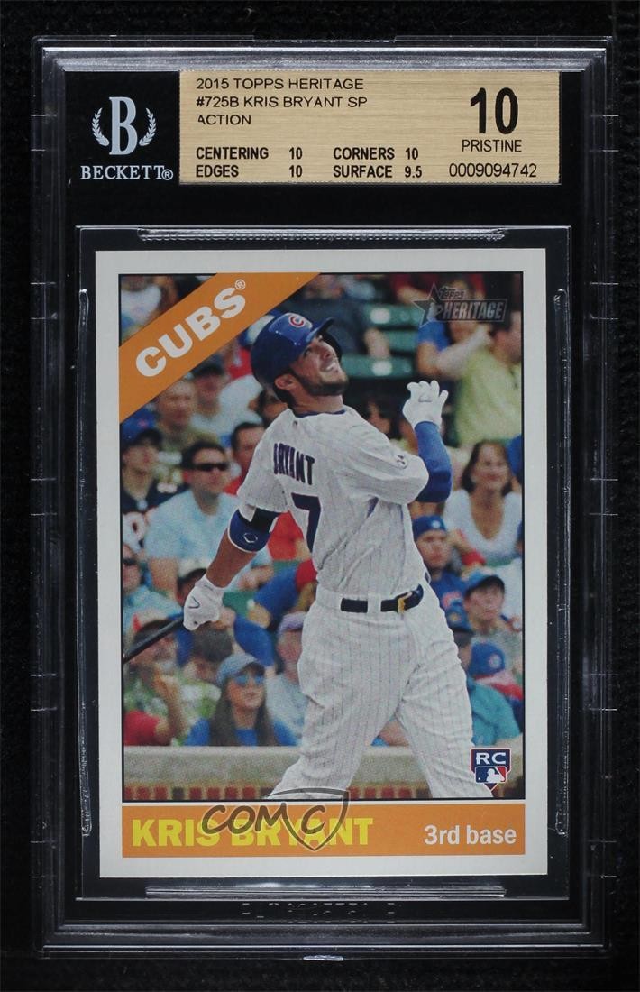 2015 Topps Heritage High Number Kris Bryant #725 BGS 10 PRISTINE Rookie RC e8i