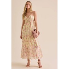 Altar'd State Floral Tiered Ruffle Maxi Dress Cottagecore V-Neck Size 3XL