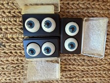 NEW 3 Pair of 1992 Pat Secrist Doll Acrylic Real - Eyes 22mm Dark Blue USA