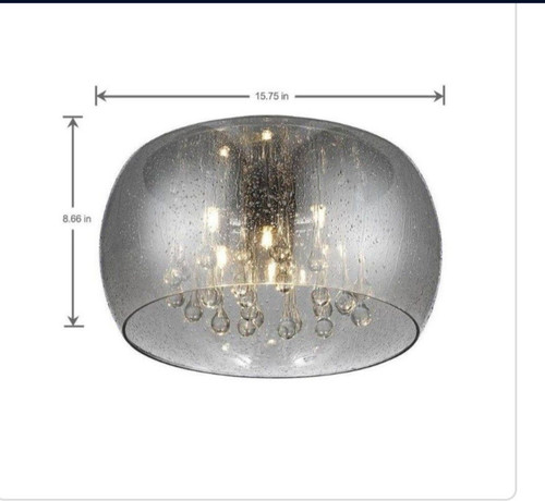Home Decorators Collection 5-Light Chrome Glass Integrated LED Flush Mount - Picture 1 of 3