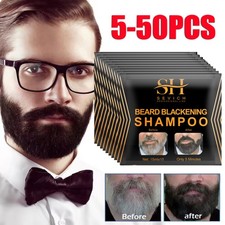 10-50 Men Beard Dye Shampoo Black Mustache Dye Instant Blackening Colour Shampoo