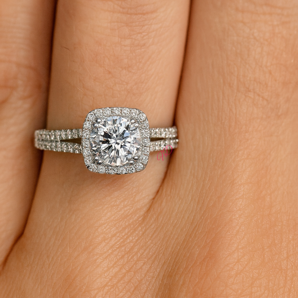 2.3ct Round Lab Cultured Platinum Wedding Diamond Ring...