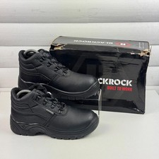 BlackRock Black Leather Chukka Steel store Safety Work Boots UK 4