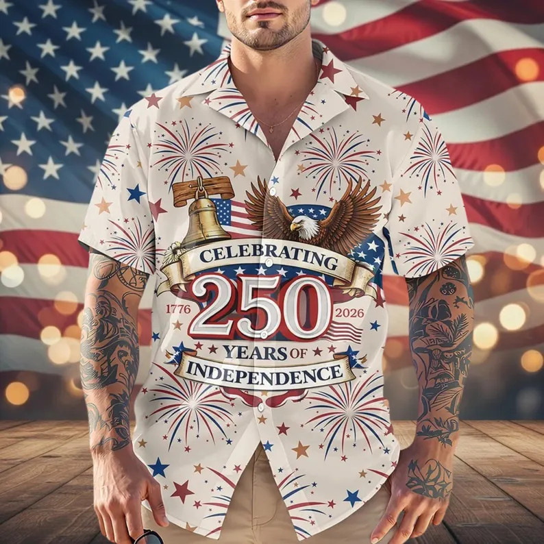 America Years of Independence Hawaii Shirt Patriotic USA Flag Aloha Beach