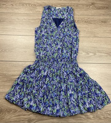 Ramy Brook Women s Perry Blouson Sleeveless Mini Dress Abstract Blue Size Medium