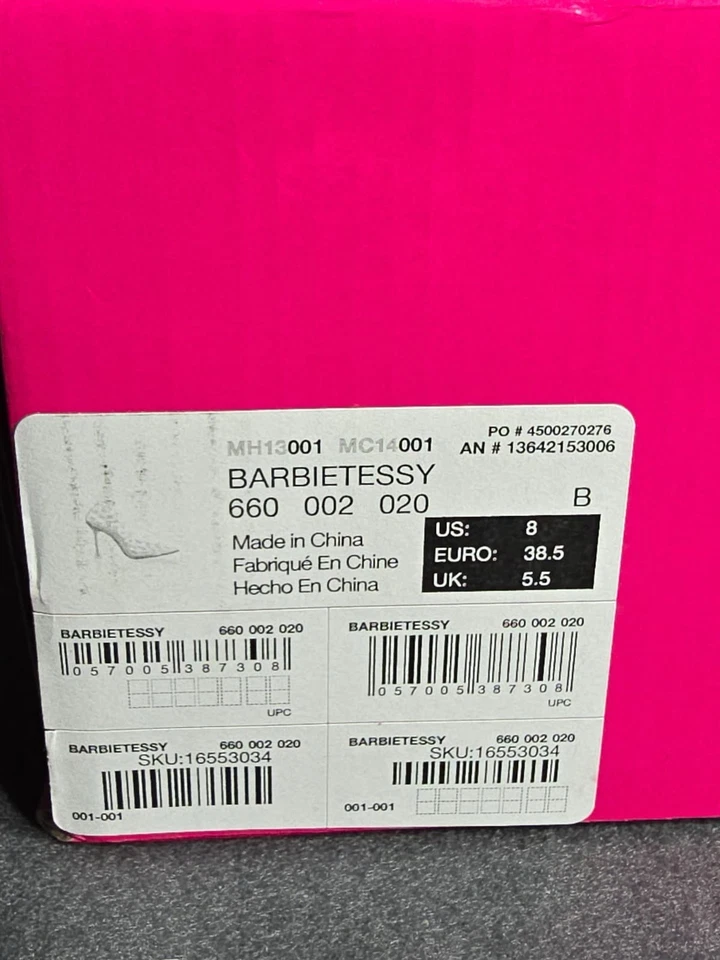 Aldo Women's Pink BARBIE TESSY Bedazzled Pumps Size 8 Heels Shoes Glitter - Image 3 of 4