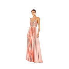 Mac Duggal 49039 Rose Gold Pleated Gown Size 6 298
