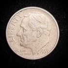 90% Silver - 1959 Roosevelt Dime - Circulated Condition - 08-7