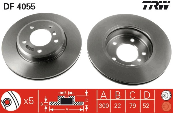 Disque de frein TRW DF4055 en fonte carbone pour train avant - 2