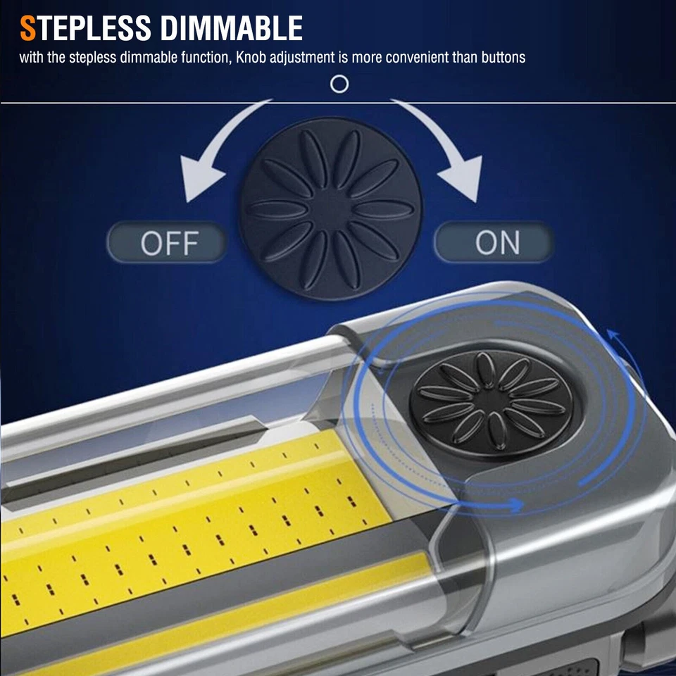 Rechargeable 2000 Lumen Work Light Magnetic LED Super Bright Worklight Dimmable# - Image 3 of 4