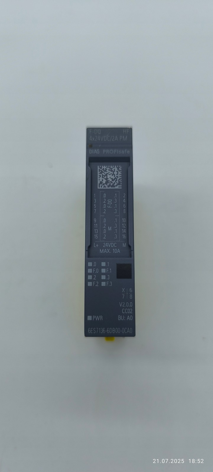 SIEMENS 6ES7136-6DB00-0CA0 ET 200SP F-DQ 4x24VDC/2A Binary Output Module