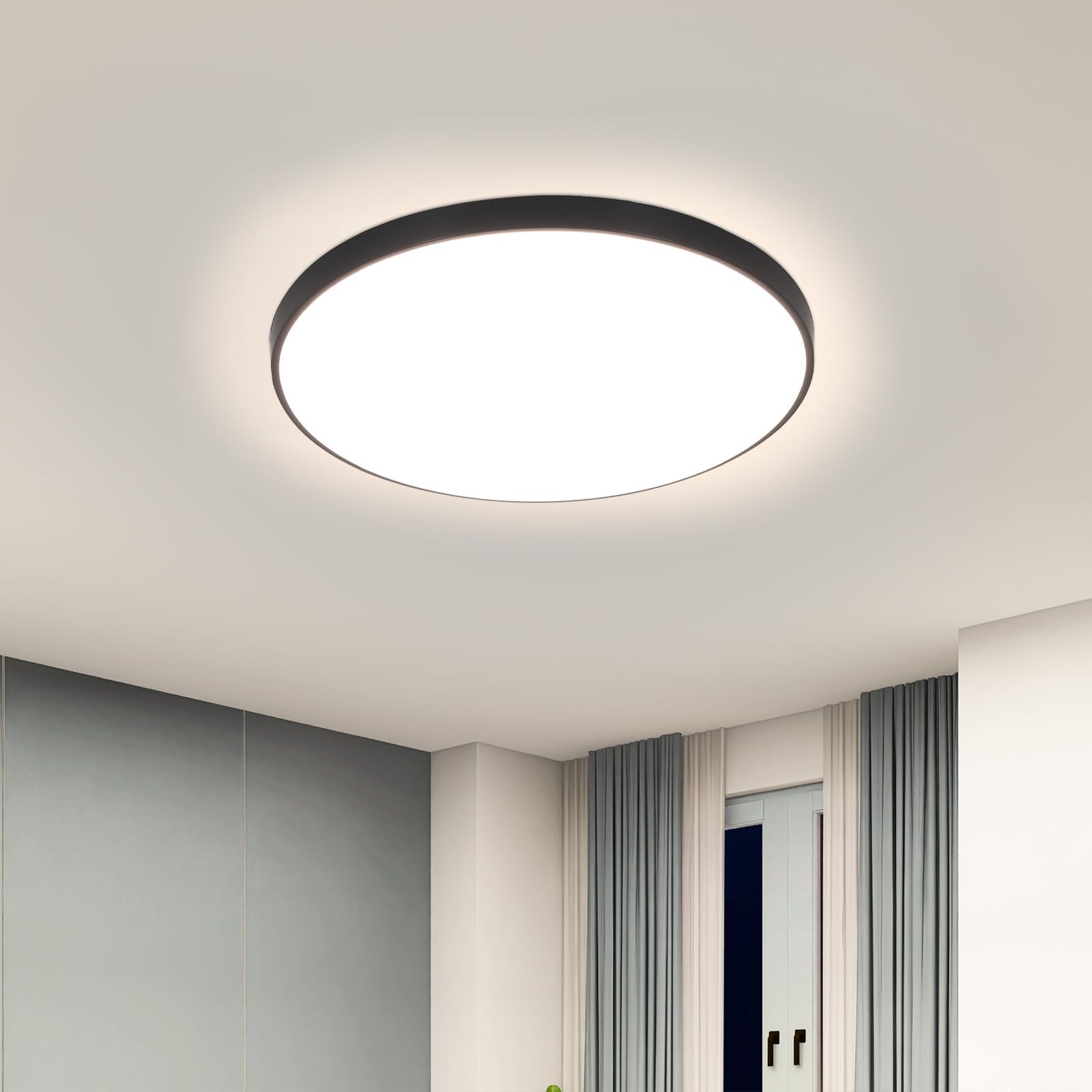 Lampe de plafond LED 24W 2700LM rond plafonnier blanc neutre durable