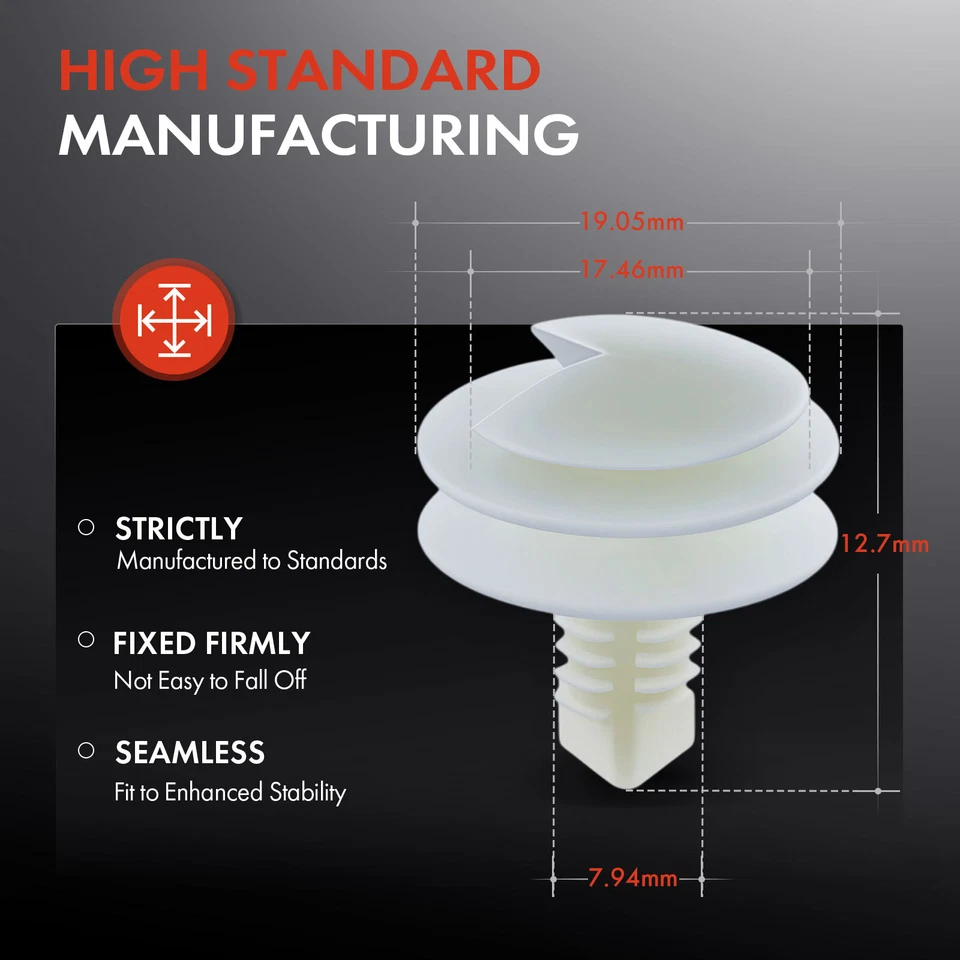 30 piezas clips de retención de panel de puerta de nailon de 7,94 mm triple cabezal para GMC Sierra Yukon Foto 3 de 4