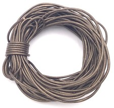 10Yards Genuine Leather Cord Round Metallic Coco Brown Size 2mm Jewelry Supplies