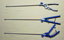 3pc Laparoscopic Needle Holder Curved Jaw 5mmx330mm Reusable Surgical Instrument