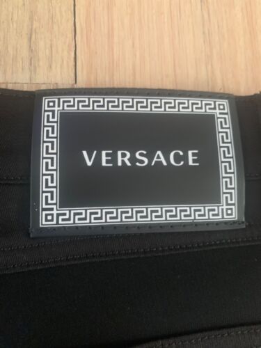 VERSACE Satin & stretch skinny ankle zip jeans size 27