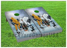 CORNHOLE BEANBAG TOSS GAME Tension on Ice Hockey w Bags Game Boards Set 1058