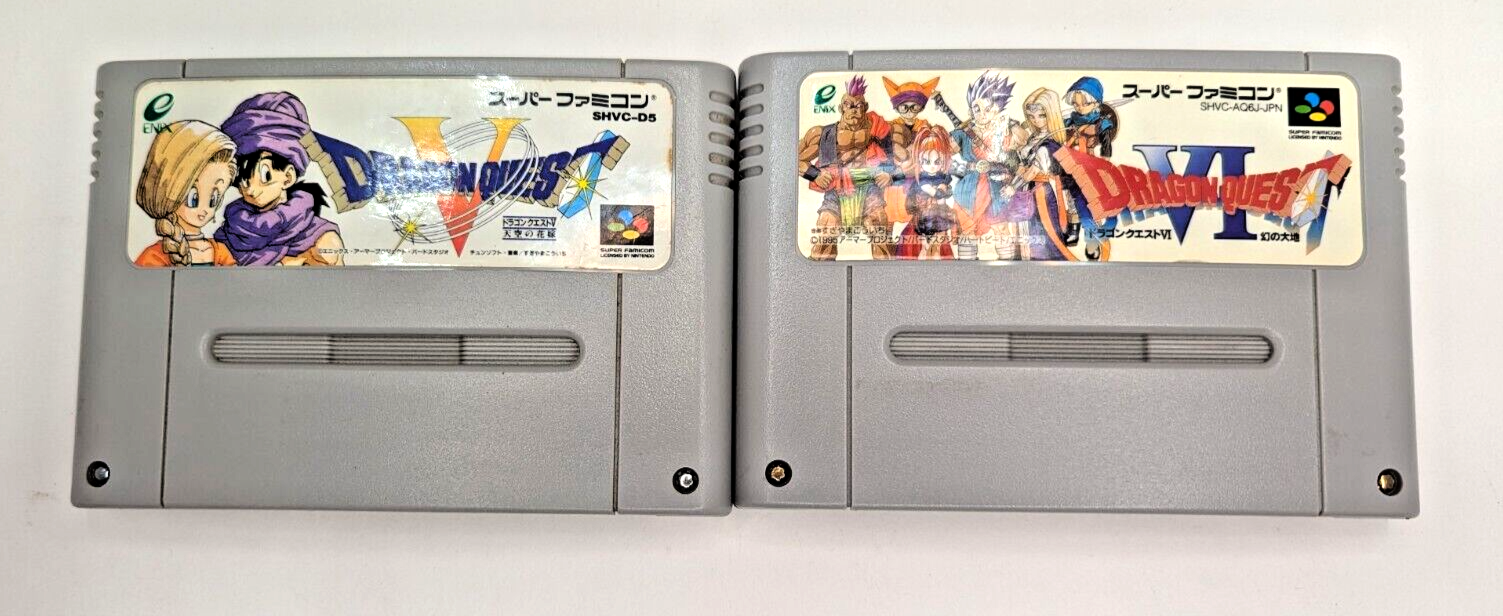 Dragon Quest V & VI Super Famicom Set US Seller New Batteries EBA-B7