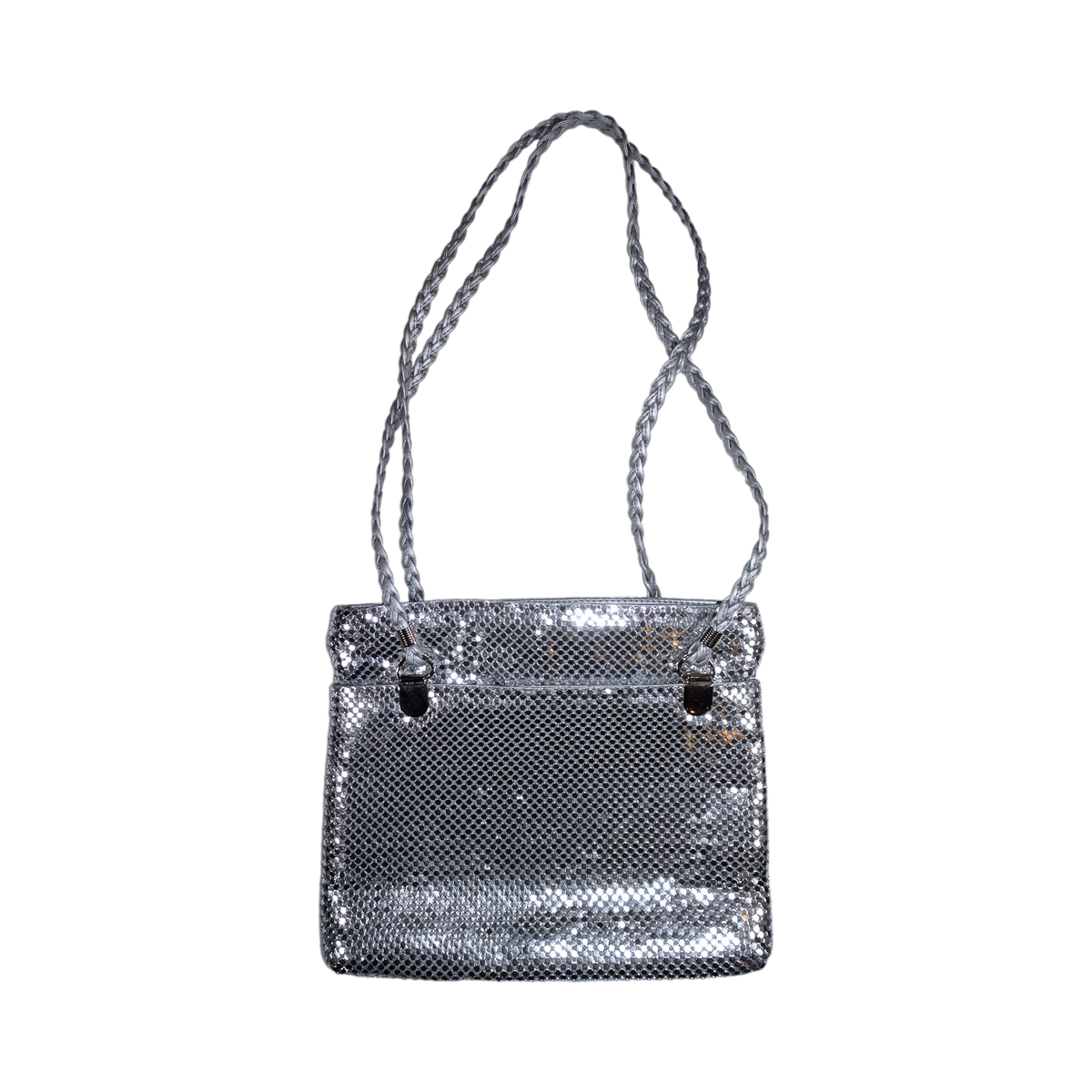 Vintage Another Y S Original Silver Metal Mesh Evening Bag Purse