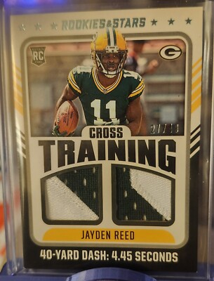 2023 Rookies & Stars Cross Training 27/49 Jayden Reed Rookie RC Patch Packers