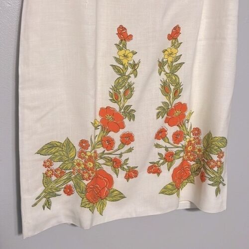 Ensemble pull robe vintage Edith drapeau blanc années 70 orange fleurs rétro - Photo 12 sur 15