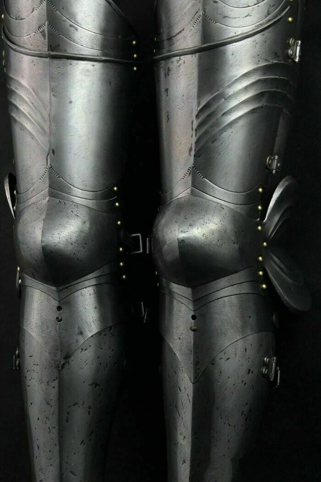 Conjunto de pierna gótica medieval martillada medieval armadura larp recreación disfraz de disfraces Foto 2 de 4