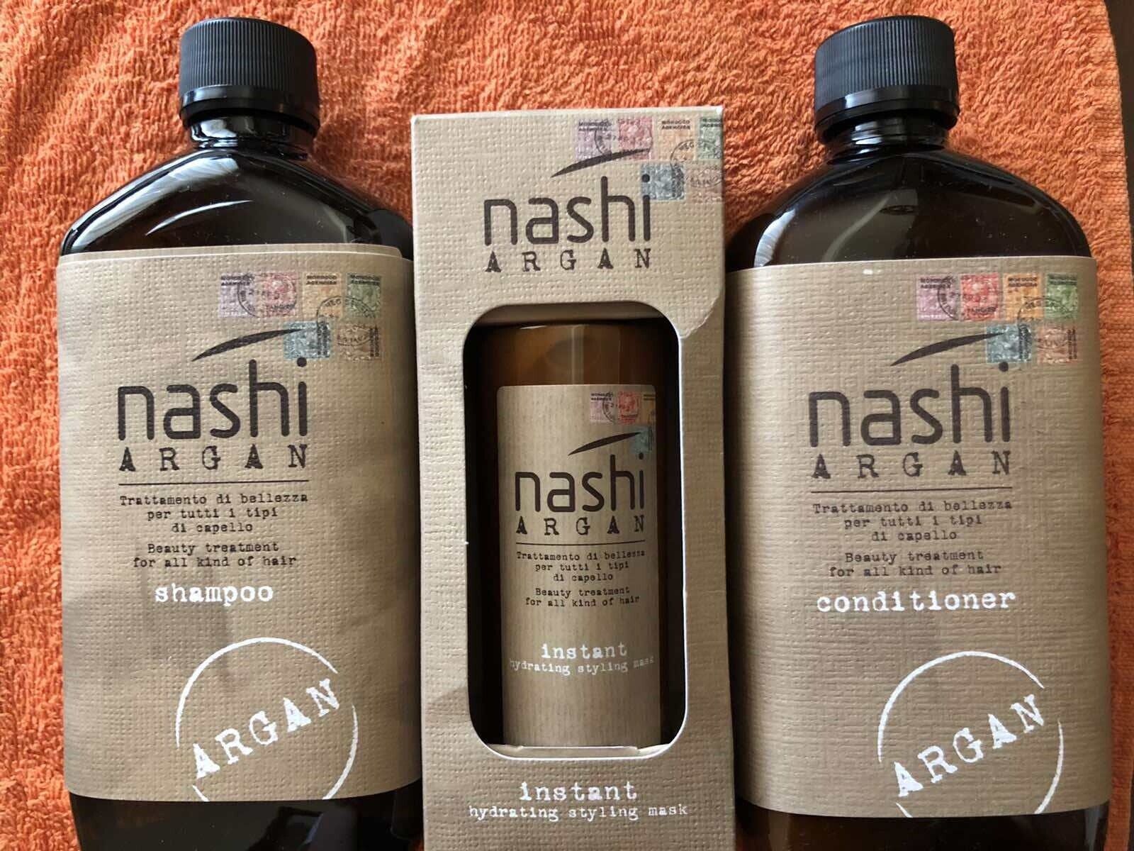 Som svar på Flytte handle Nashi Argan Shampoo 500 ml Conditioner 500 and Hydrating styling mask 150  ml | eBay