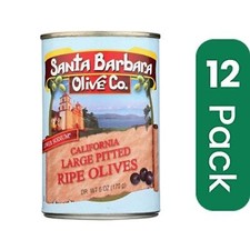 Santa Barbara Large Black Pitted Olives - 5.75 oz Pack of 12 
