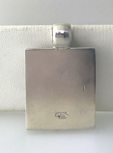 Cubic Detailed Dog Tag Pendant in Sterling Silver For Men's - Picture 12 of 12