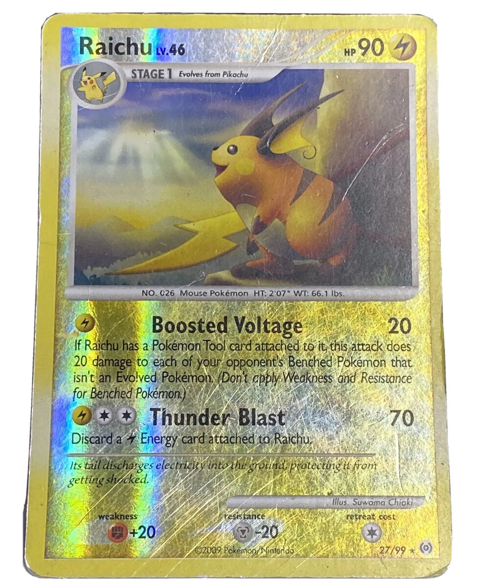 2009 Raichu Holo 27/99 VTG Pokemon Card Diamonds & Pearls 2009 Raichu Holo 27/99 VTG Pokemon Card Diamonds & Pearls