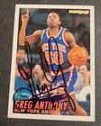 Greg Anthony Autograph Signed 1994-95 Fleer New York Knicks