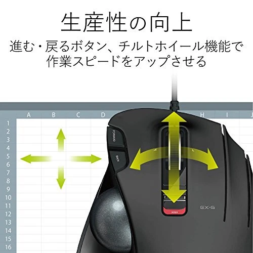 Elecom Wired Mouse trackball 6 button black M-XT3URBK From Japan - Image 4 of 4