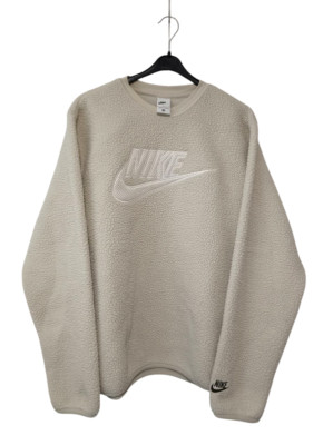 NIKE Sportswear Herren Fleece Sweatshirt Gr. M Sherpa Pullover beige DD5017-072