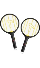 Electric Fly Swatter Racket 2 Pack, Hangable Mosquito Zapper, 3000V